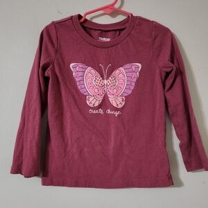OshKosh B'gosh Butterfly Long Sleeve Shirt size 3T create change tee